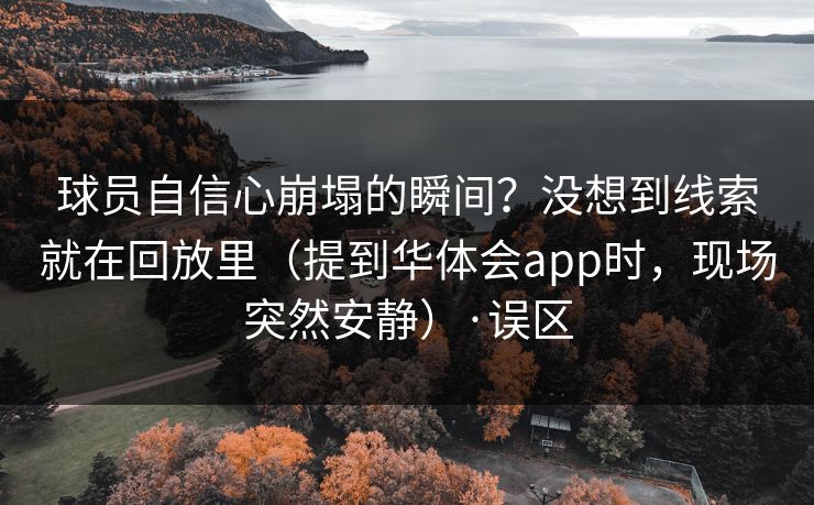 球员自信心崩塌的瞬间？没想到线索就在回放里（提到华体会app时，现场突然安静）·误区