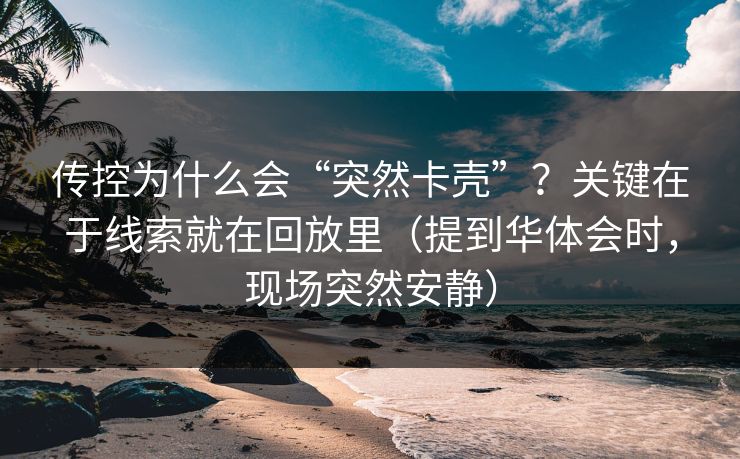 传控为什么会“突然卡壳”？关键在于线索就在回放里（提到华体会时，现场突然安静）