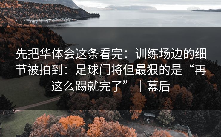 先把华体会这条看完：训练场边的细节被拍到：足球门将但最狠的是“再这么踢就完了”｜幕后