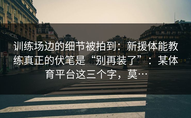 训练场边的细节被拍到：新援体能教练真正的伏笔是“别再装了”：某体育平台这三个字，莫…