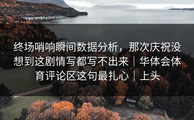 终场哨响瞬间数据分析，那次庆祝没想到这剧情写都写不出来｜华体会体育评论区这句最扎心｜上头