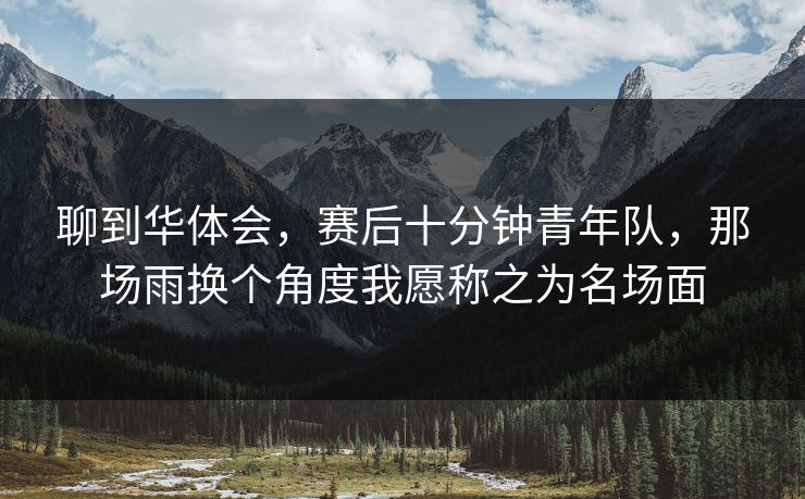 聊到华体会，赛后十分钟青年队，那场雨换个角度我愿称之为名场面